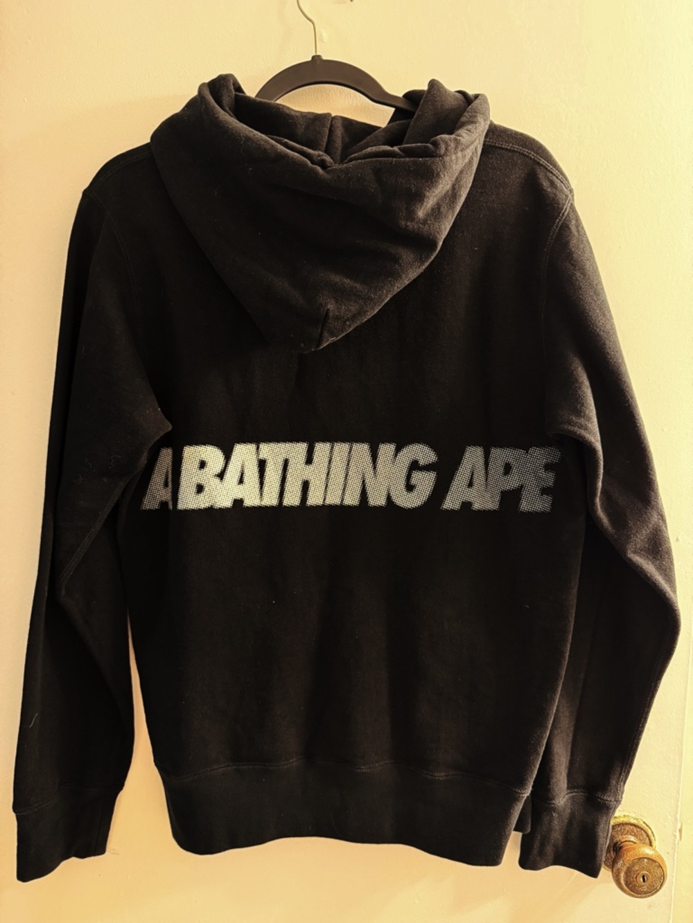 A Bathing Ape Black Hoodie with Bold Logo